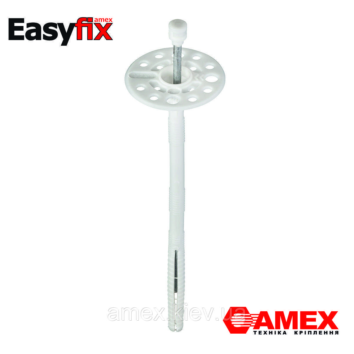 Дюбель фасадний для теплоізоляції з металевим стержнем та термоголовкою AMEX LDK/TZ EasyFix 10х120, 300шт.