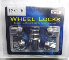 Гайка секретна 12х1,5х22 хром конус відкр. "Wheel Locks" 41700 коротка