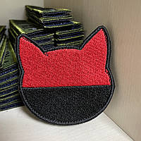 №110 Шеврон Котик-прапор червоний-черний 7*7 см