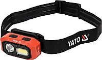 Ліхтар налобний COB-діодний YATO 3,7 В 1400 мА·год 480 Лм USB з датчиком руху
