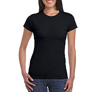 Женская футболка SoftStyle 153 ,ТМ Gildan, цвет черный, разм. S