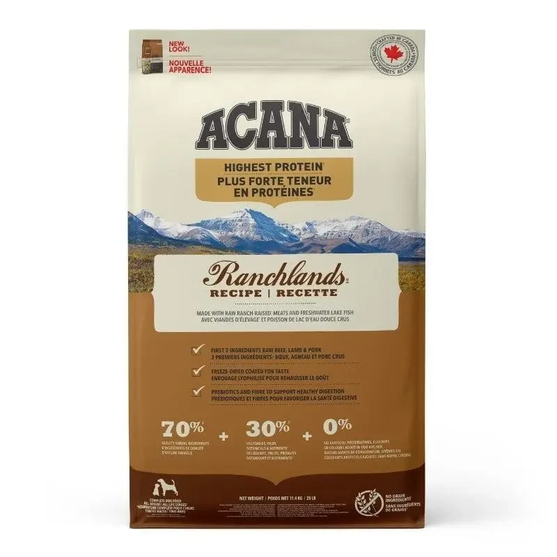 Acana Ranchlands Recipe (Акана Ранчлендс Рецип Говядина) сухой корм для собак всех пород на всех стадиях 11.4 кг - фото 1 - id-p1643376350