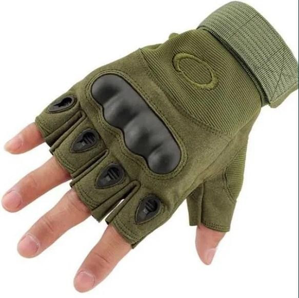 Тактичні рукавиці безпалі захисні з посиленим протектором L
