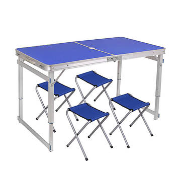 Складаний стіл і стільці для пікніка easy campi 1+4 120х60х70см посилений