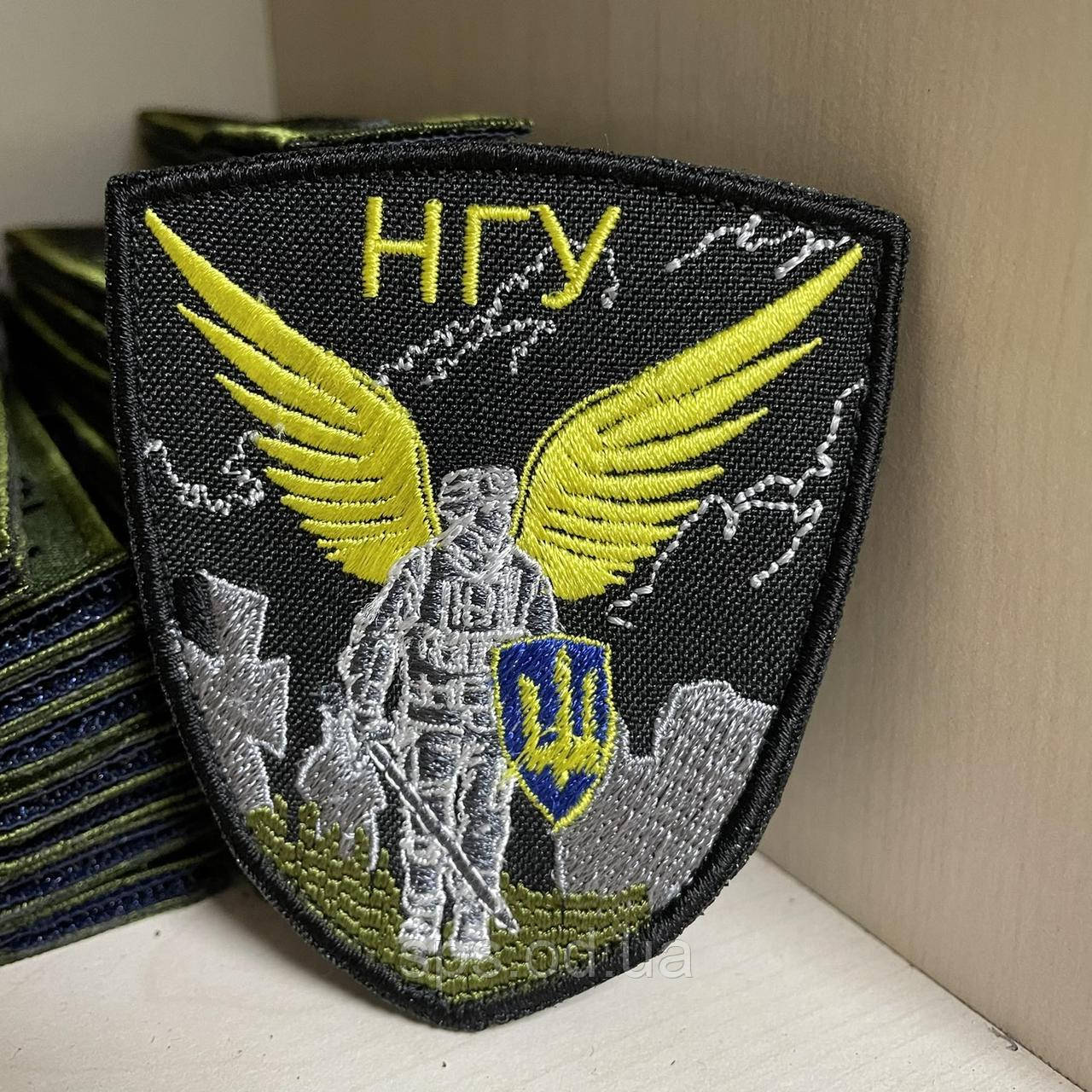 №82 Шеврон Янгол на чорному НГУ 8*7 см
