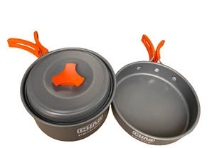 Набір туристичної посуду для походів (кастрюля + сковорода) СІЛА
