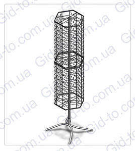 Стійка обертова підлогова під окуляри (132 клітинки), біла