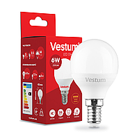 Лампа LED Vestum G45 6W 3000K 220V E14