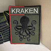 №128 Шеврон "KRAKEN" кракен прямоугольный 9*7 см