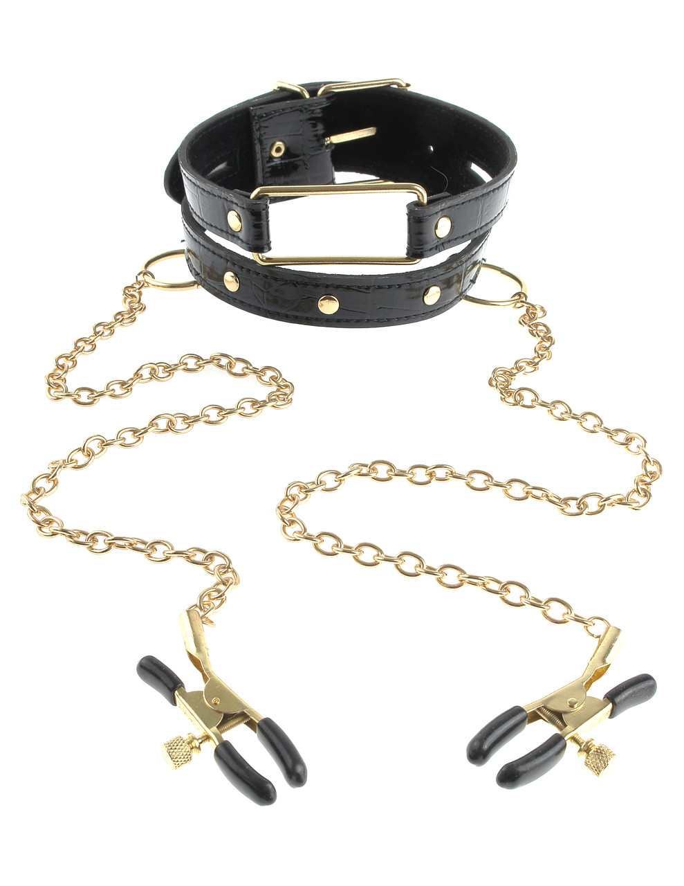 Ошейник Pipedream Fetish Fantasy Gold Collar and Nipple Clamps, фото 1