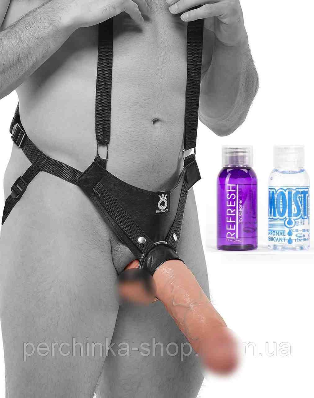 Реалістичний золотопротез King Cock 11 '' Hollow Strap-on Suspender System, фото 1