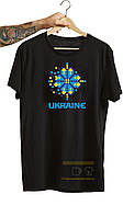 Футболка з жовто-блакитним написом "Ukraine"