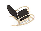 Плетенное крісло-качалка Олімп ЧФЛИ з ротанга коричневого з м'якими подушками, фото 4