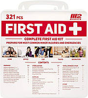 M2 BASICS Аптечка первой помощи из 321 предмета | Настенный корпус | Медицинские товары для дома, офиса