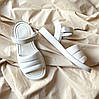 Босоніжки жіночі шкіряні білі дутики, фото 2