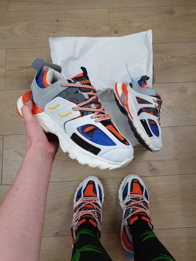 Женские кроссовки Balenciaga Track Trainers White Blue Orange