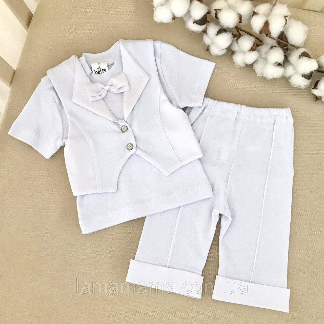 Святковий комплект "Міні Бос" к.р. Кофта, жилет, штани Інтерлок, фото 1