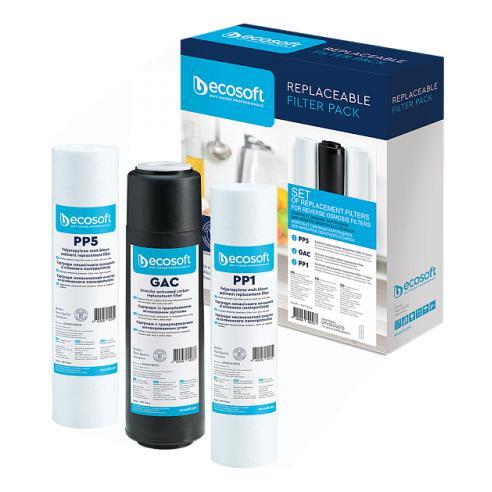 Комплект картриджів Ecosoft 1-2-3 для фільтрів зворотного осмосу