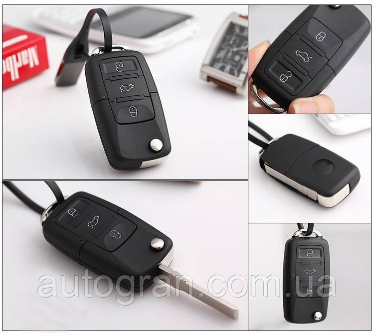 Корпус викидного ключа Volkswagen Skoda 3 кнопки, фото 1