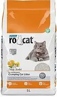 Бентонитовый наполнитель RoCat Cat Litter Orange для кошачьего туалета с ароматом цитрусовых 5 л