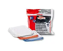 Набір серветок із мікрофібри для фінішного очищення кузова SONAX Microfiber Cloths Ultrafine (3 шт., 40х40 см)
