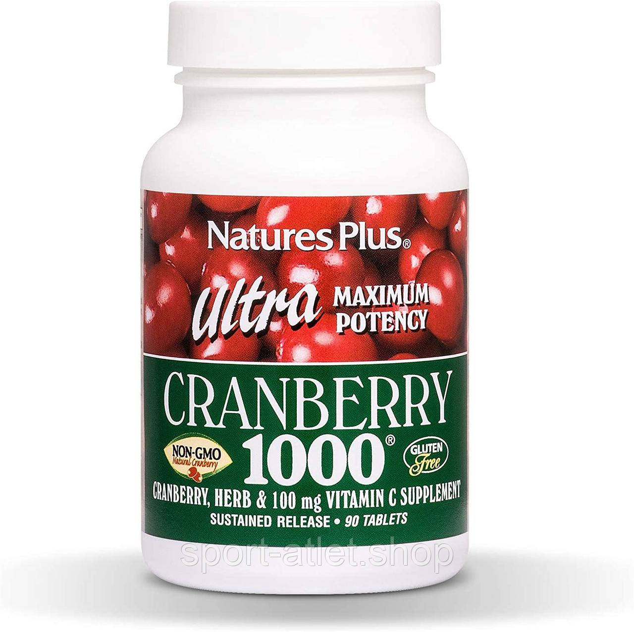 Натуральна добавка Natures Plus Ultra Cranberry 1000, 90 таблеток