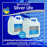 Срібний бактерицидний комплекс для басейнів 2x3000 мл SVOD Silver Life знезараження води без хлору, фото 9