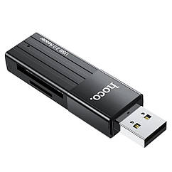 DR Адаптер перехідник Hoco HB20 USB 2.0 to SD/TF чорний