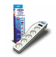 Мережевий фільтр-подовжувач Svittex, довжина 1,8 м.