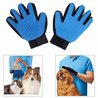 Deshedding Glove для вычесывания шерсти животных перчатка для котов и собак True Touch чесалка (ZK)