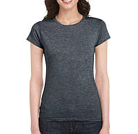 Женская футболка SoftStyle 153 ,ТМ Gildan, цвет темно-серый меланж, разм. M