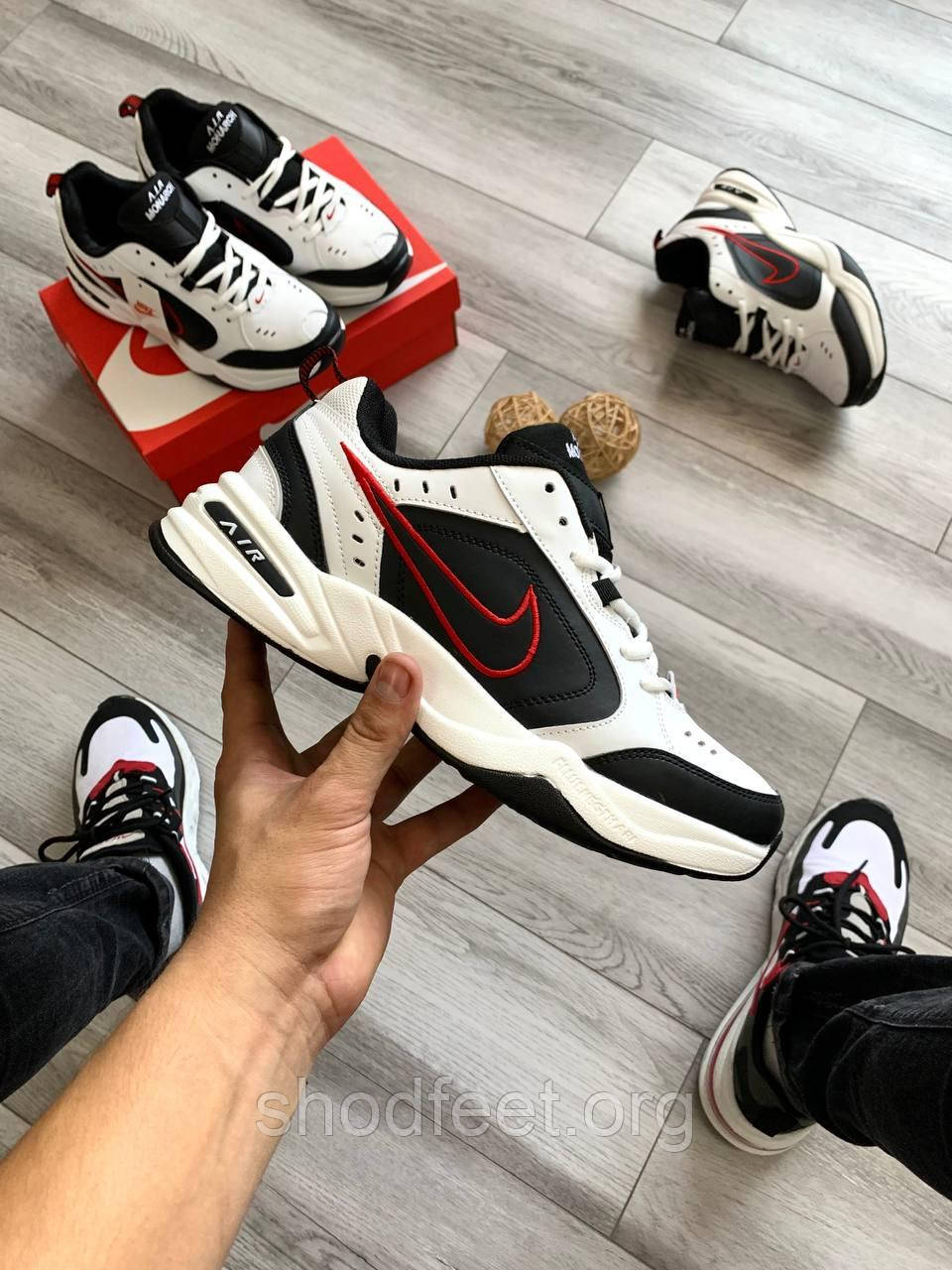 Nike Air Monarch IV Black White Red ShodFeet 1536593411