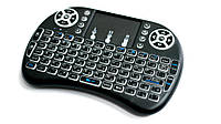 Бездротова міні-клавіатура з підсвічуванням і тачпадом MWK08/i8 LED, колір - чорний