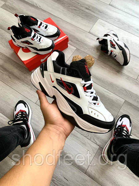 Nike m2k tekno black red sale