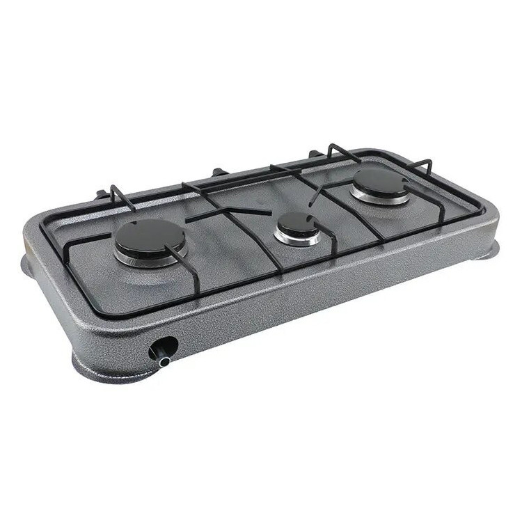 Газова плита таганок настільна Domotec MS-6603 3 конфорки Black (SH018969), фото 1