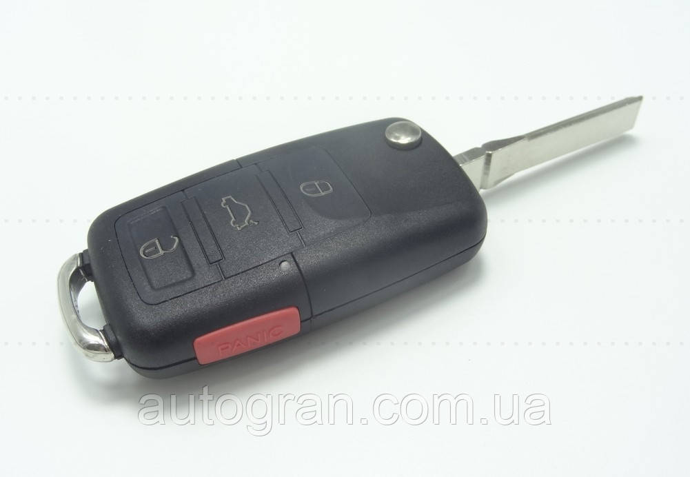 Корпус викидного ключа Volkswagen 3+1panic кнопки