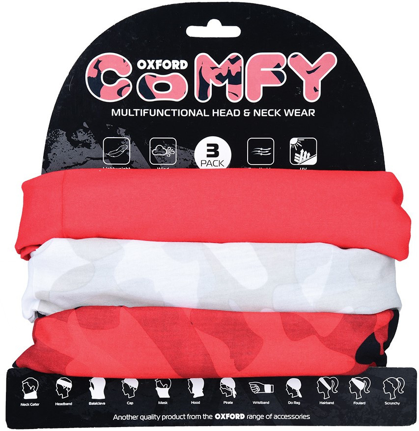 Набір баффів Oxford Comfy Havoc Red, 3 шт., фото 1