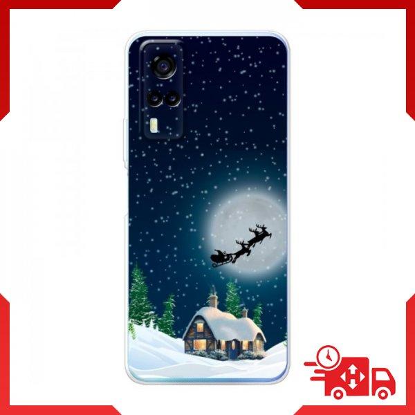 Чохол Санта на тлі місяця для ViVO Y31 / Чохли Санта на тлі місяця на ViVO Y31 / Чохол Санта в небі для Віво Вай 31