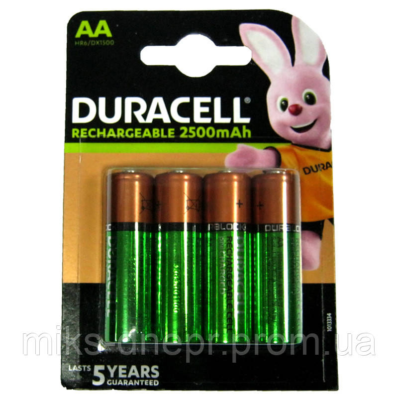 Аккумулятор AA Duracell 2500mAh NiMH , 1шт (блистер по 4шт) HR6, цена ...