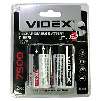 Аккумулятор HR20 / D Videx 7500 mAh, NiMH, 1шт(блистер по 2шт) предзаряженные