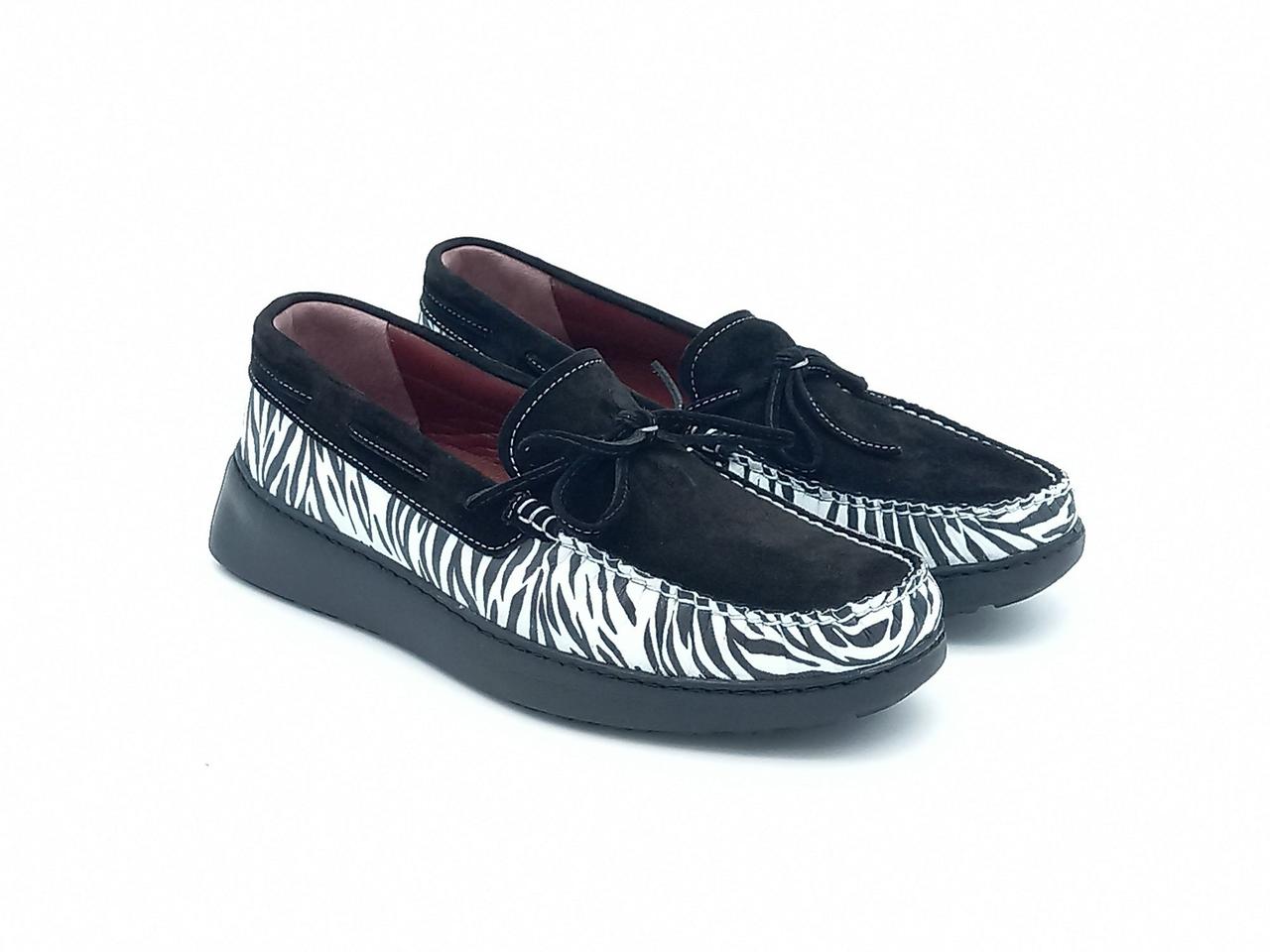 Мокасини Etor 17283-1178 чорно+білий, фото 1