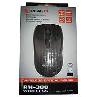 Беспроводная мышка REAL-EL RM-308 (black), USB,1600dpi