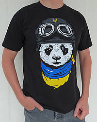 Футболка Патріотична Панда Чорна. Футболки з Українською Символікою