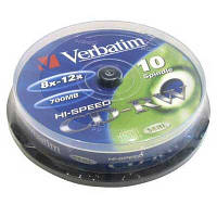 Диск CD-RW Verbatim 700Mb/80min 12x (cake 10)