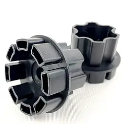 Перехідник (провтулок) для встановлення пластикових коліс дитячого електромобіля 6 пелюсток подовжений