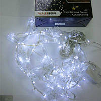 Гирлянда новогодняя 120 LED Карниз №1 белый свет;2,5m,(прозрачный провод,с переключением режимов)