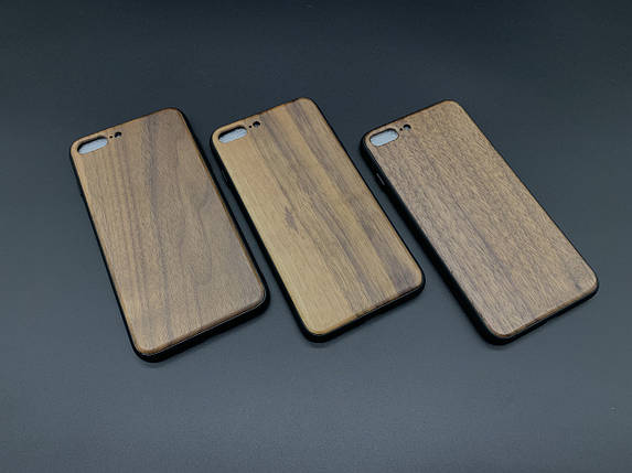 Дерев'яний чохол для смартфона iPhone 7/8 PLUS протиударний бампер "Горіх" під гравіювання, фото 2