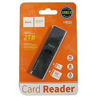 Картридер Hoco HB20 USB 2.0 / microSD;SD black