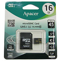 Карта памяти micro-SDHC 16Gb (UHS-1) Apacer Class 10 + adapter SD up to 45Mb/s