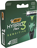 Змінні картриджі для гоління (леза) чоловічі BIC Flex 3 Hybrid Sensitive 4 шт